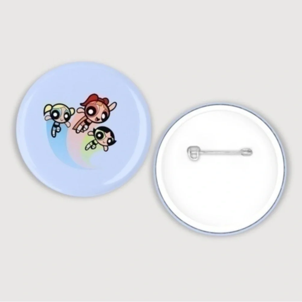 Blue Powerpuff Girls Button Pin